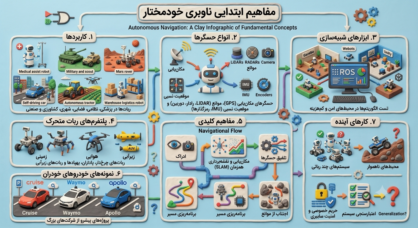 ناوبری خودمختار در رباتیک: مفاهیم، ابزارها و آینده