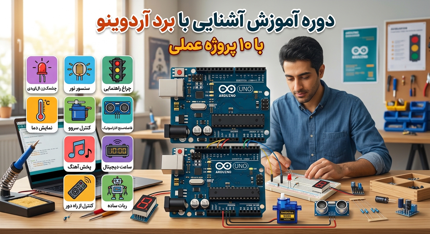 آشنایی با برد آردوینو در ده پروژه